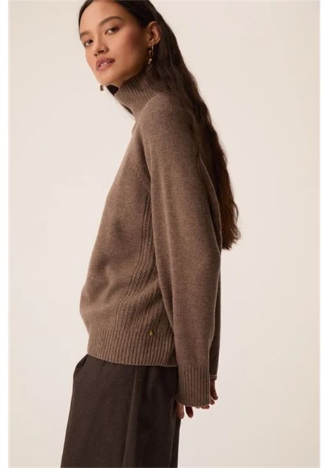 Des Petits Hauts Women's Aramis Loutre Dark Grey Extra-Fine Merino High-Neck Jumper Des Petits Hauts |  | 1H26010207187